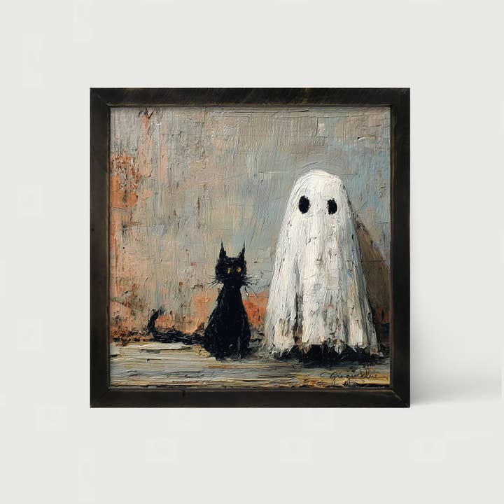 ginger blue - Wholesale Art Print - Black Cat and Ghost12