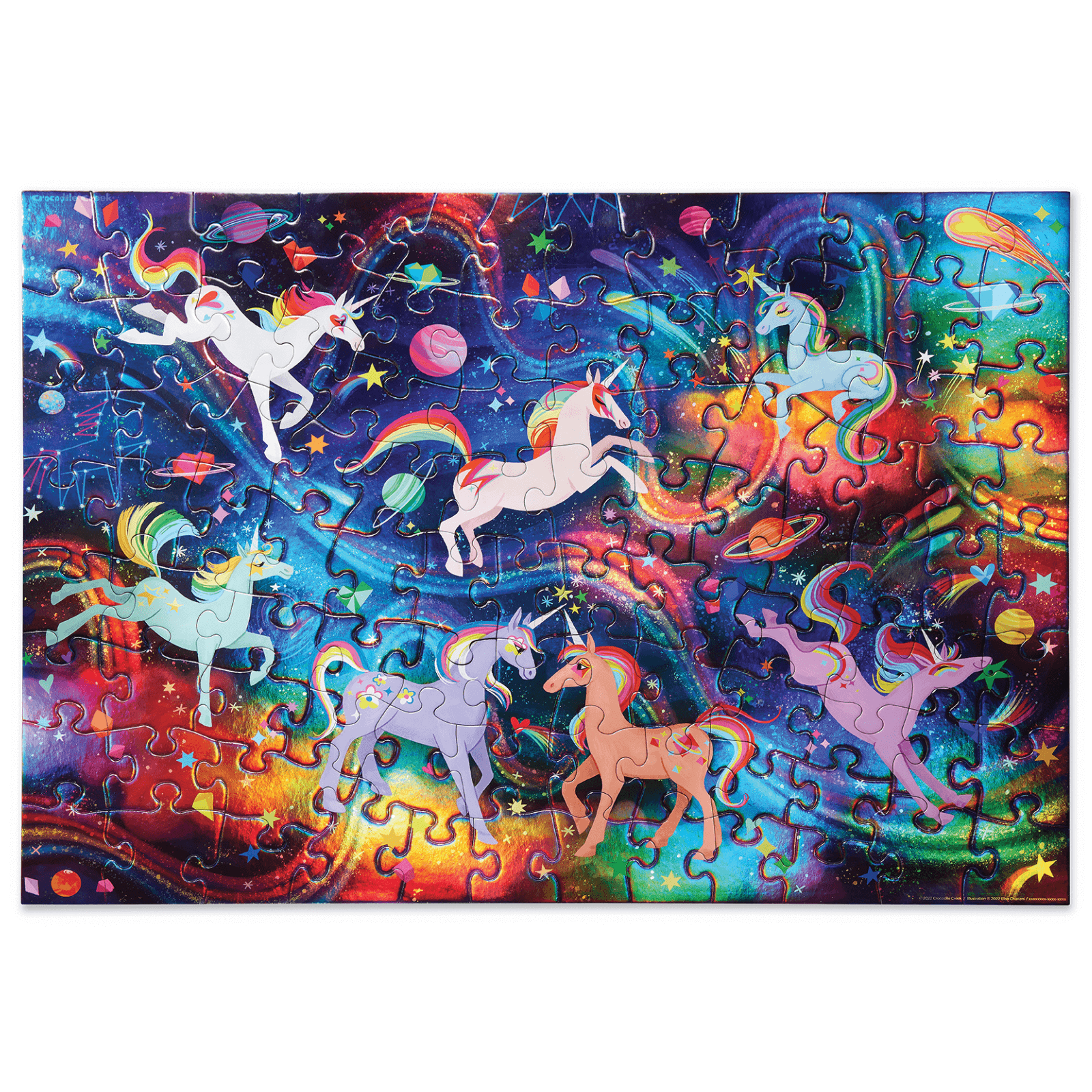 Crocodile Creek - Wholesale Puzzle - Kids - Holographic Puzzle 100 pc - Unicorn Galaxy2