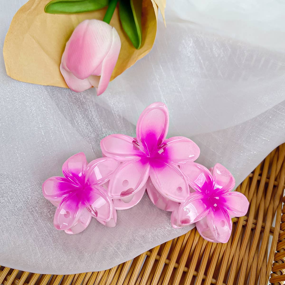 Little Trendy - Wholesale Hair Clip - Women's - Candy-colored flower hair claw beach vacation hair accessory3