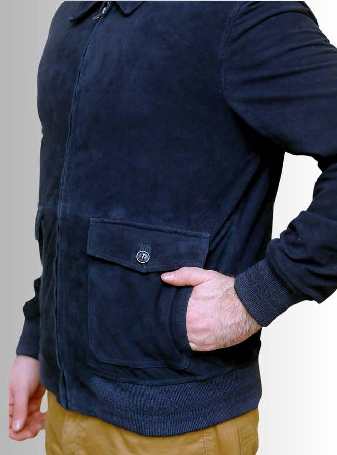 Haris enterprises – wholesale Bomberjacka - Herr – Bomberjacka i äkta mockaläder för män med krage7