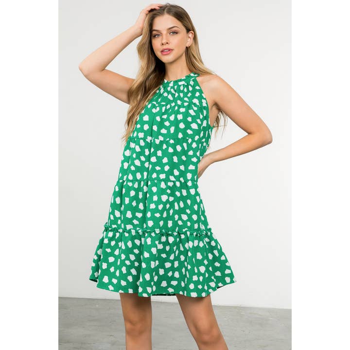 Halter Tiered Print Dress for wholesale by THML