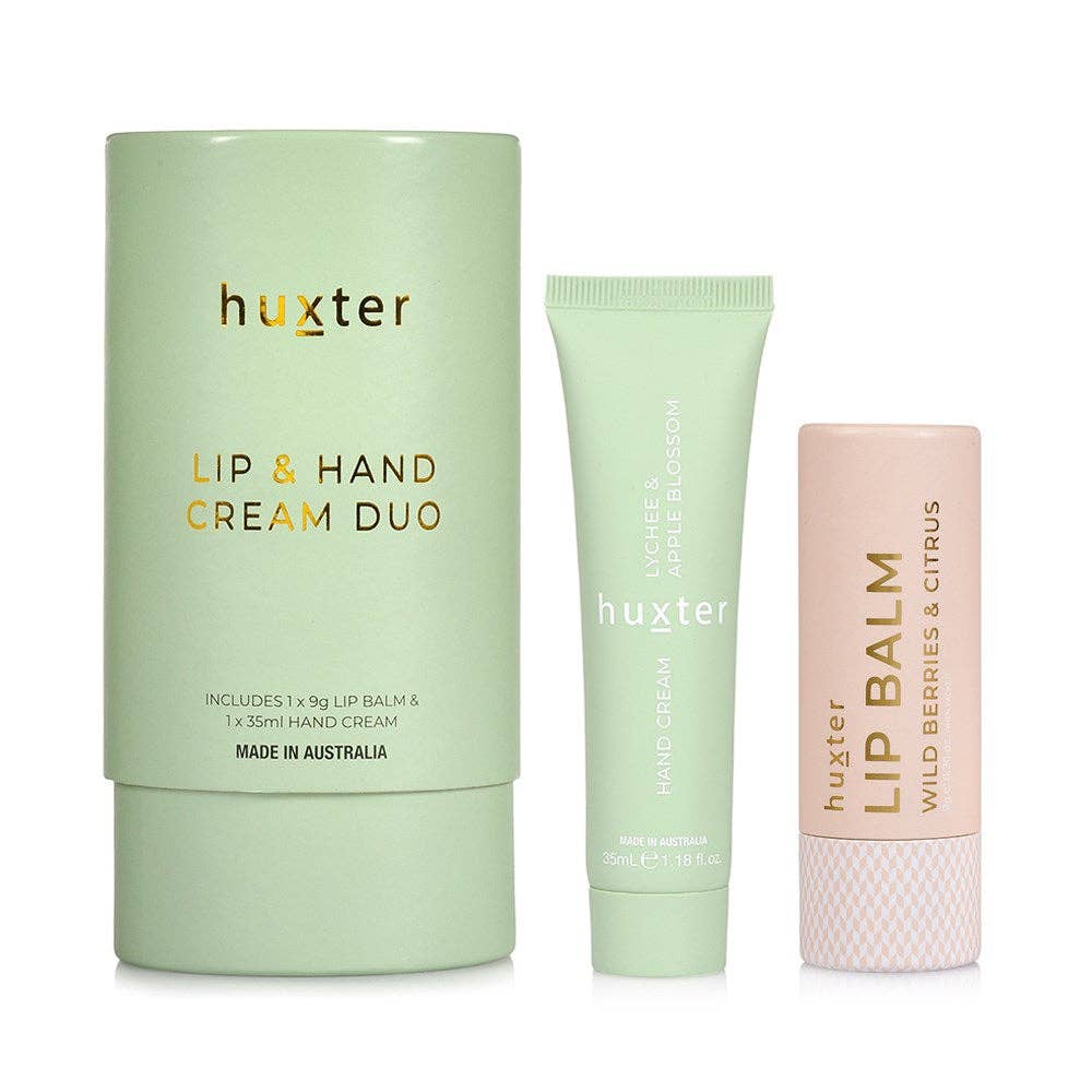 Huxter - Wholesale Handcrème/lotion - Lip- en handcrème duo - groen - Lychee en appelbloesem