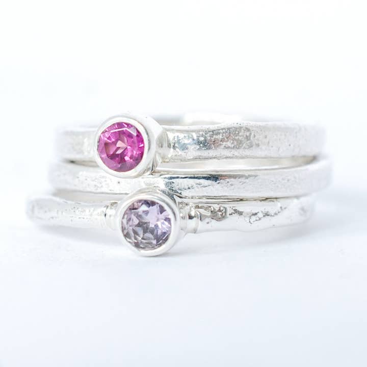 Silberring stapelt „Shiny“ für den Großhandel von Ami jewel