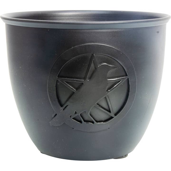 Metal Smudge Pot - Pentacle met Raven Large (per stuk) voor wholesale door Kheops International