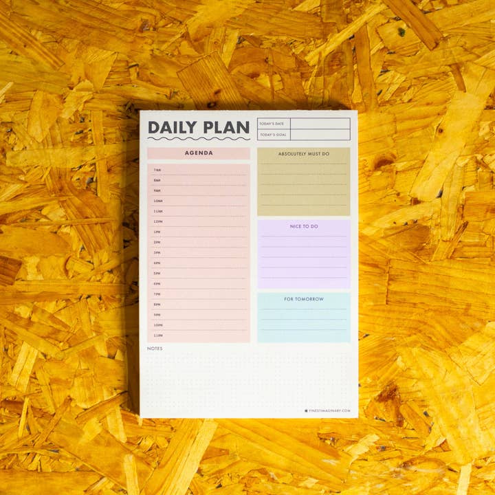 Colour Block Daily Plan A5 Notepad for wholesale by Finest Imaginary