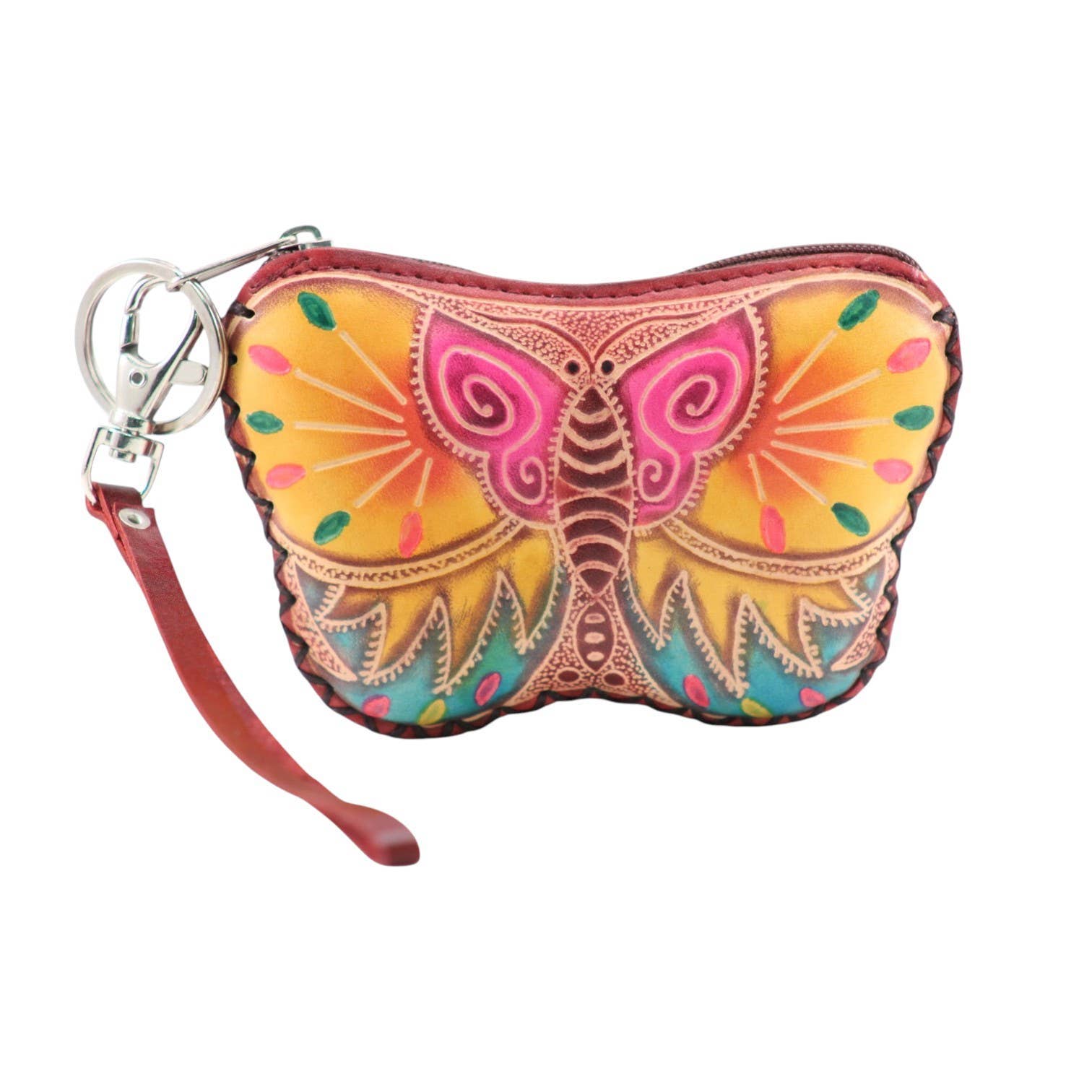 Sunflower Handmade leather inc - Wholesale Coin Purse - Women's - Handmade Leather Butterfly Coin Purse - T3053