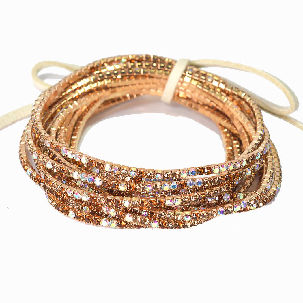 SOPHIA WHOLESALE - Wholesale Jewelry Set - Pave rhinestone multi layered stretch bracelet set0