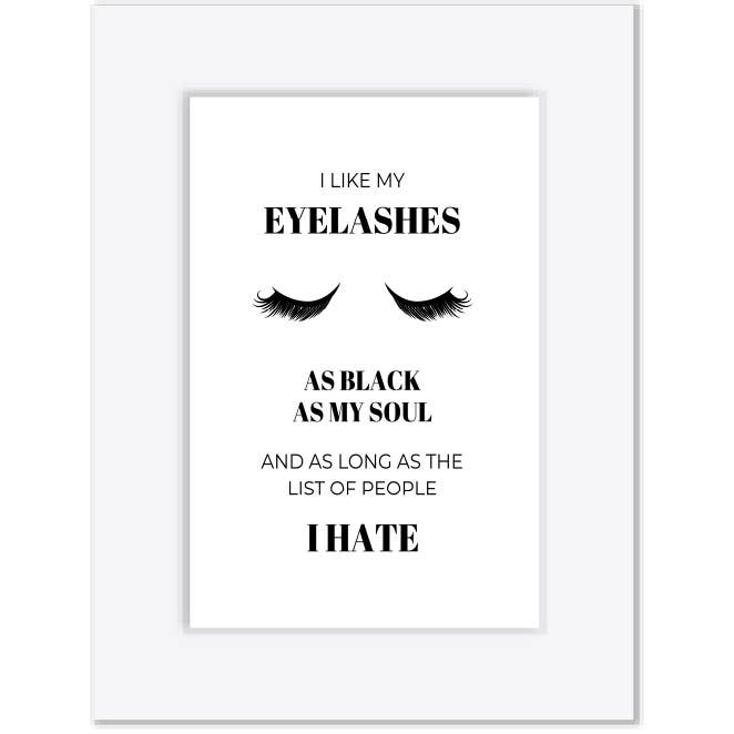 BEAUTY & FASHION - MAT BOARD WHITE E: I LIKE MY EYELASHES for wholesale by La Volve
