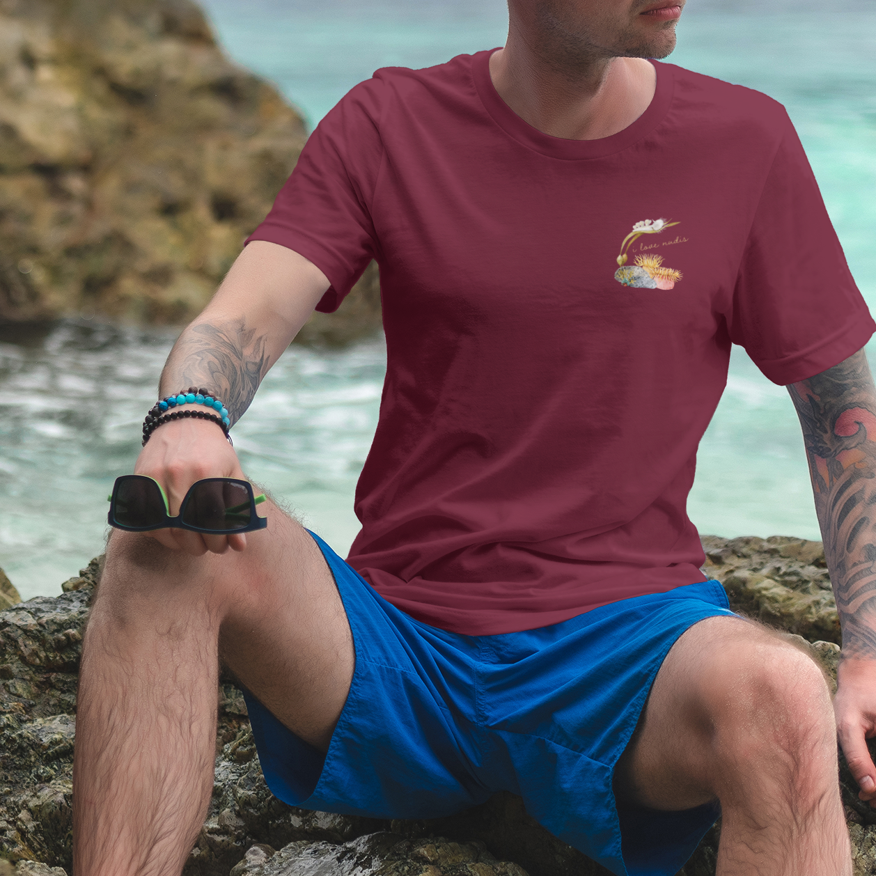 I LOVE NUDIS - Wholesale Screen Printed T-Shirt - Unisex - I LOVE NUDIS™ Watercolor Ocean Creatures 100% Cotton Tee10