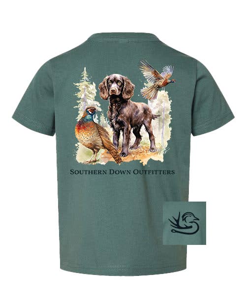 Southern Down Outfitters - Wholesale Screen-printed t-shirt – Kids - Pheasant Brittany Toddler Tee