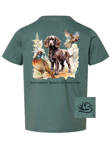Southern Down Outfitters - Wholesale Screen-printed t-shirt – Kids - Pheasant Brittany Toddler Tee0
