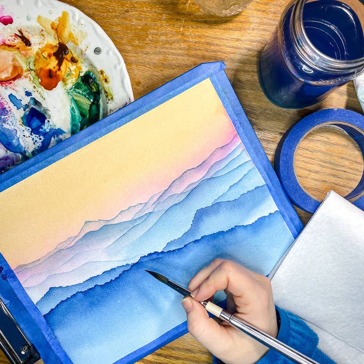 Shelby Thayne Art - Wholesale Art Print - Blue Ridge Mountains Sunrise Watercolor Fine Art Print1