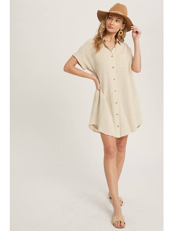 Peace Love Line – Großhandel Kleid – Damen – SLG8322 - HEMDKLEID MIT KNOPFLEISTE10