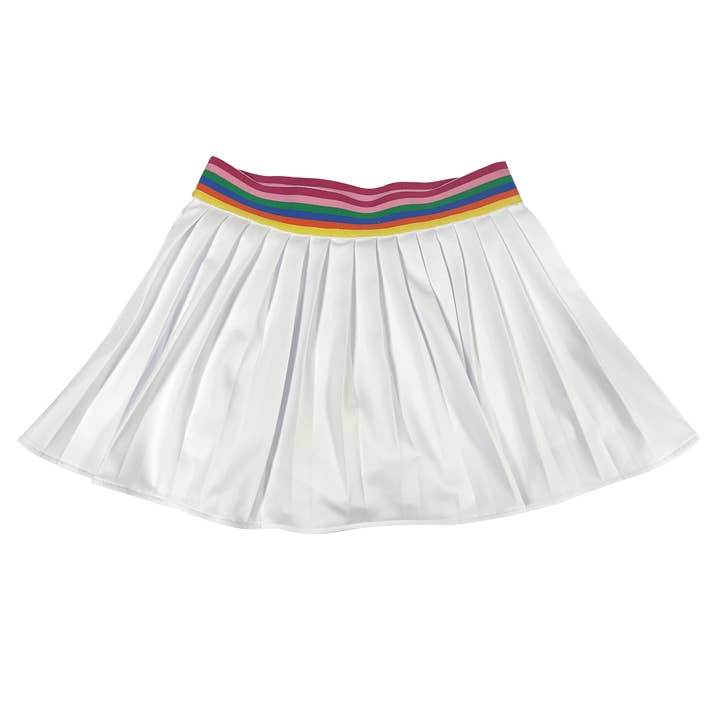 Falda-pantalón de tenis blanca AS para venta al por mayor de Little Olin