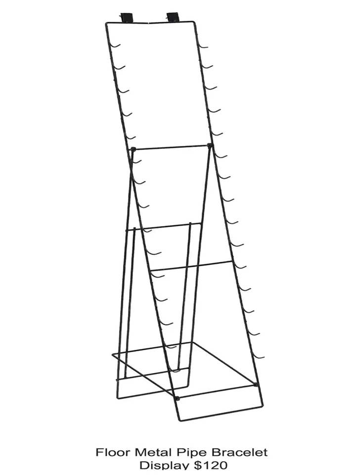 Floor Metal Pipe Bracelet Display (Empty) for wholesale by Puka Creations