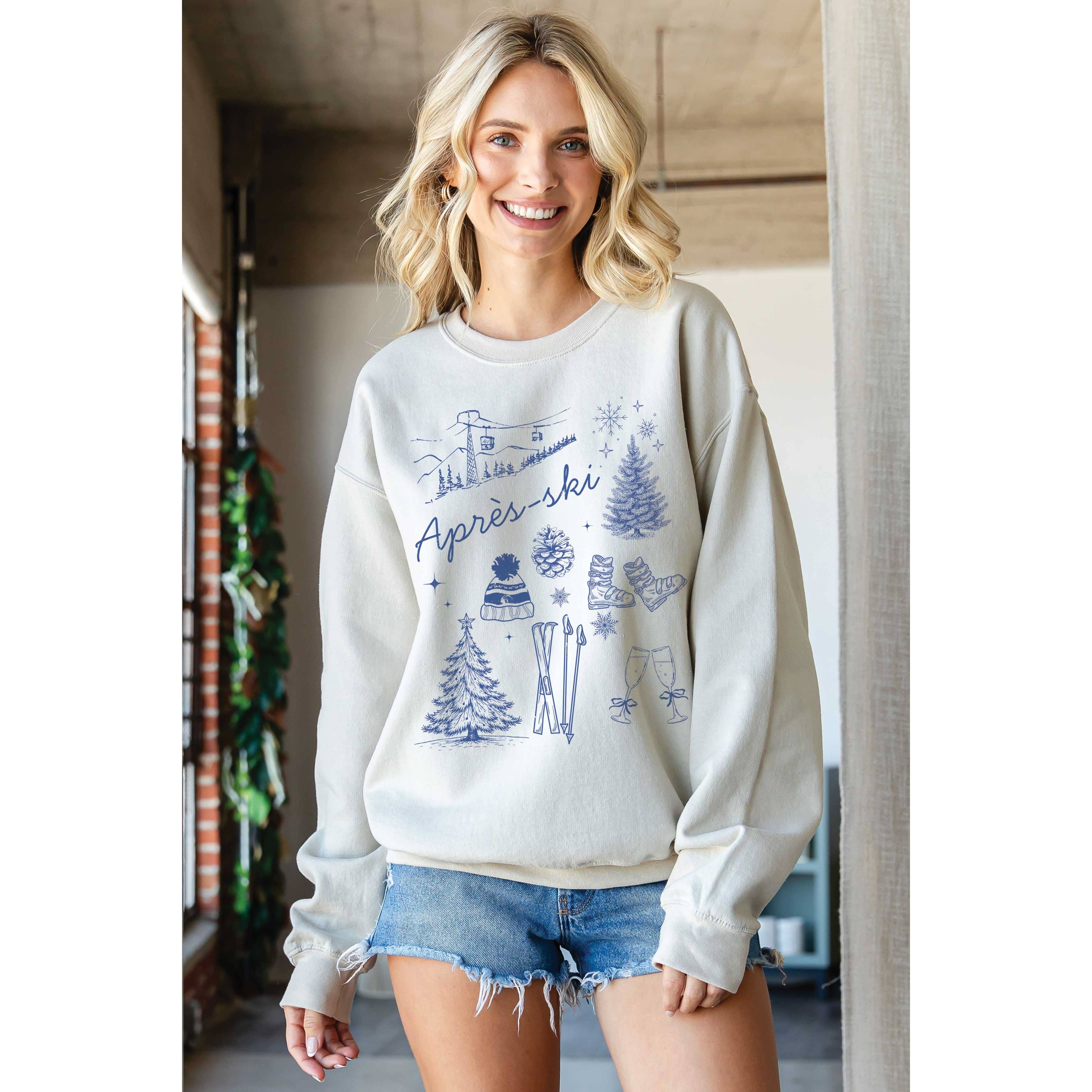 BLUME & CO. - Wholesale Graphic Sweatshirt - Women's - APRES SKI Winter Graphic Sweatshirt2