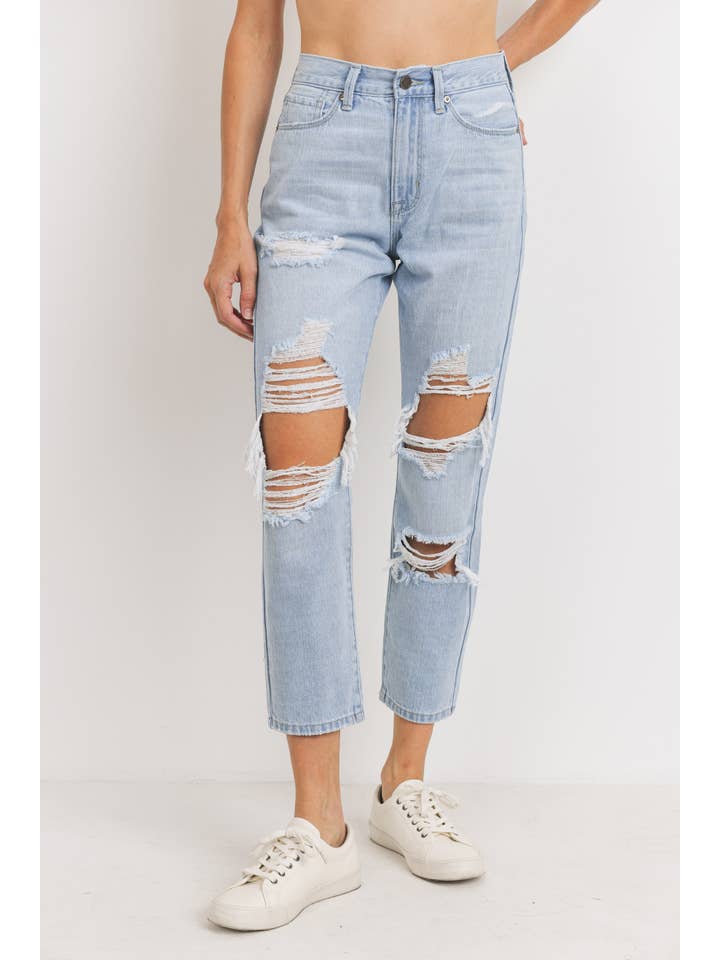 JBD - Wholesale Jeans - Women's - DP521N - LT - High Rise Girlfriend Jean