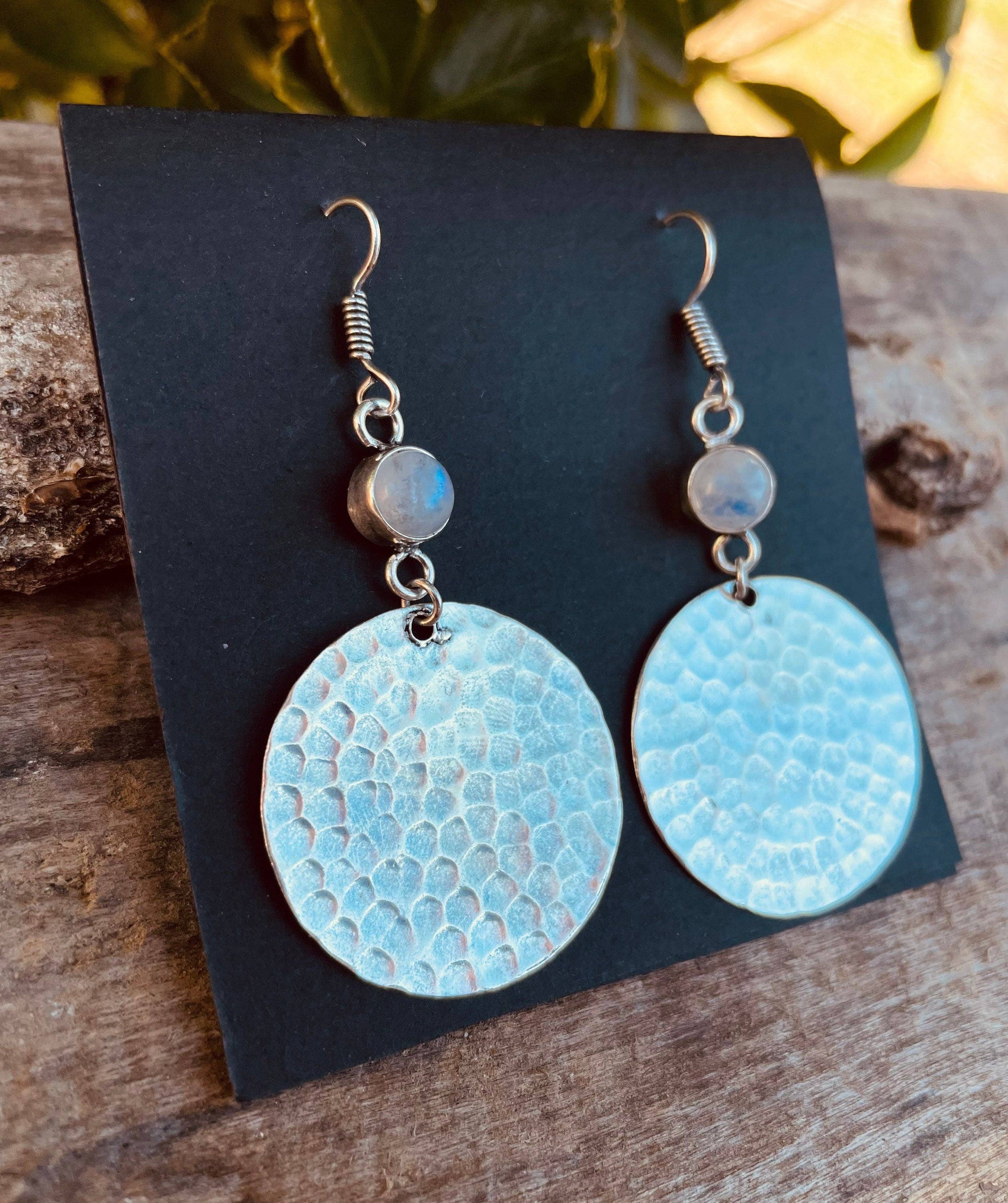 Kaali Boutique – Brincos de argola por atacado – Brincos de Pendente de Pedra da Lua Étnico, rústico, yoga, hippie, cigano, bonito, psy, boémio, festival1