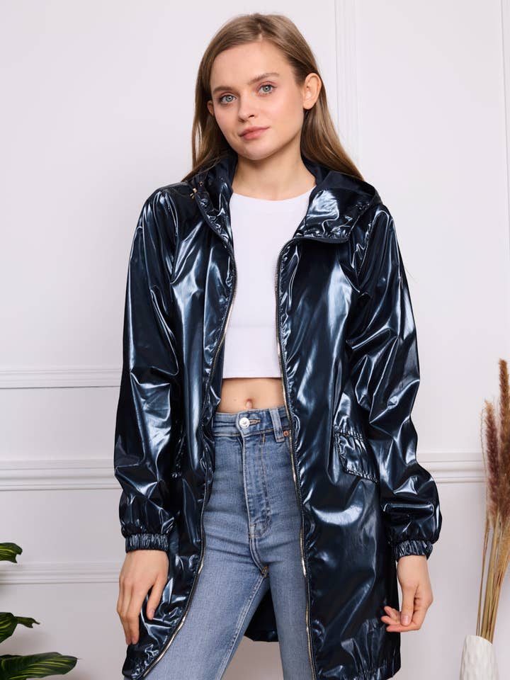 SOFTY - Vente Veste – femme - Blouson à capuche imperméable effet irisé S560220