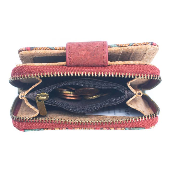 Meninas Bonitas Cork – wholesale Wallet – Women's – Natural Cork Printed Women's Short Card Wallet BAG-2238