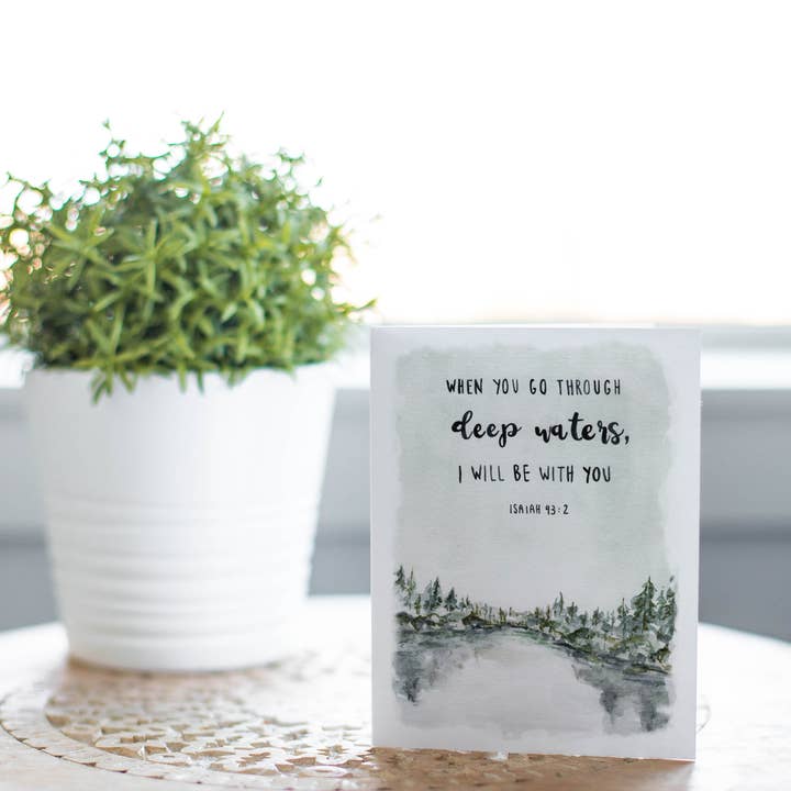 Når du går gennem dybe vande, Bibelen vers tab kort for engroshandel hos The Cranberry Finch