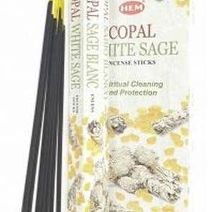 HEM røgelse i pinde salvie og copal - kasse med 6 rør for engroshandel hos MAISON HALLEUX SRL