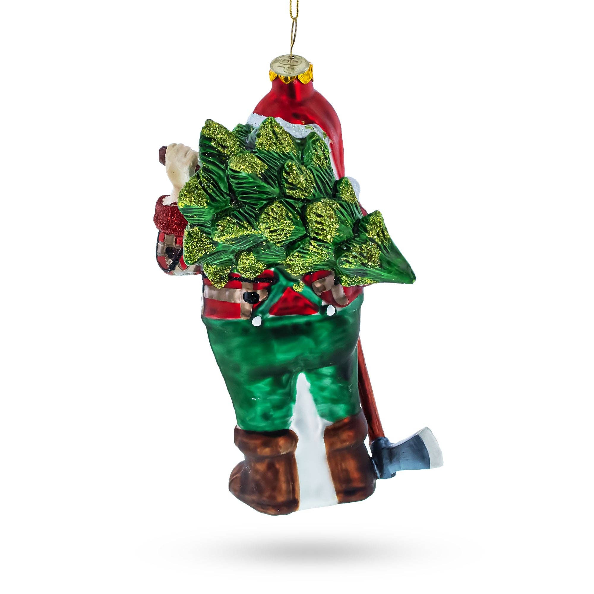 BestPysanky - Wholesale Ornament - Lumberjack Santa Glass Ornament2