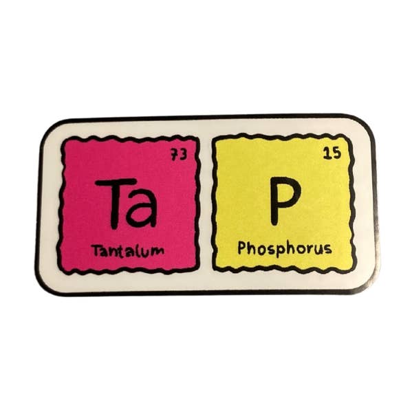 Autocollant de robinet de tableau périodique, 2" x 1" pour la vente par Denali & Co.
