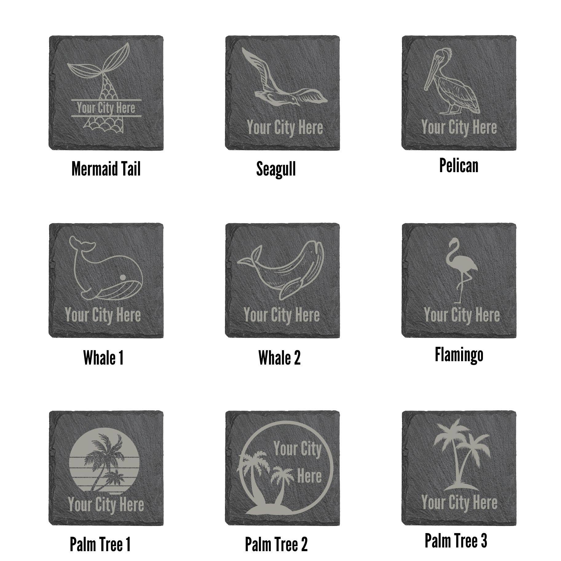 Mermaid of Hilton Head - Wholesale Onderzetters - Strandonderzetters, nautische onderzetters, onderzetters van gegraveerd leisteen5