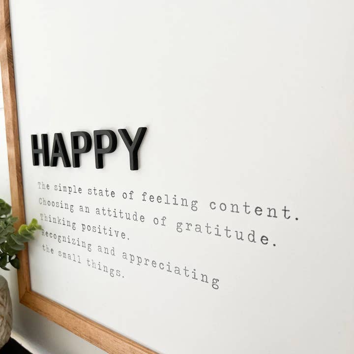 WillowBee Signs & Designs – Großhandel Schilder – Happy Definition-Zeichen1