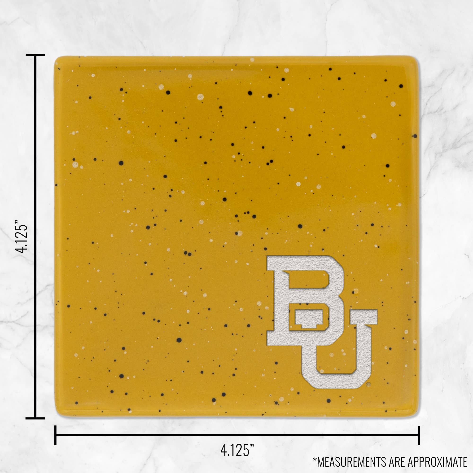 Rico Industries - Vente Sous-verre - Dessous de verre gravé au laser à pois or Baylor Bears NCAA4