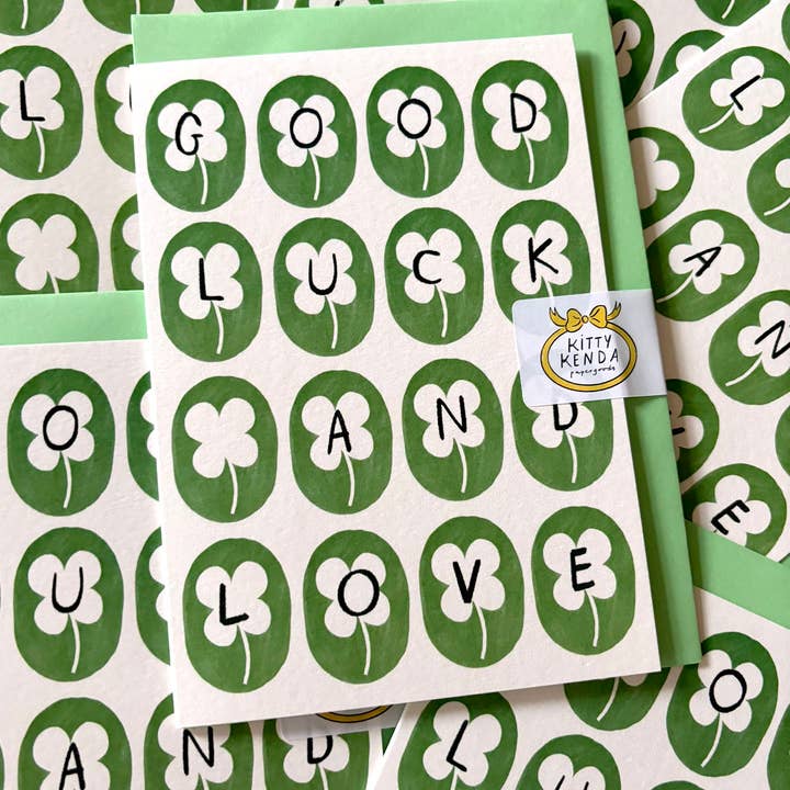 Kitty Kenda Papergoods – wholesale Love card – Good Luck And Love Eco Greeting Card2