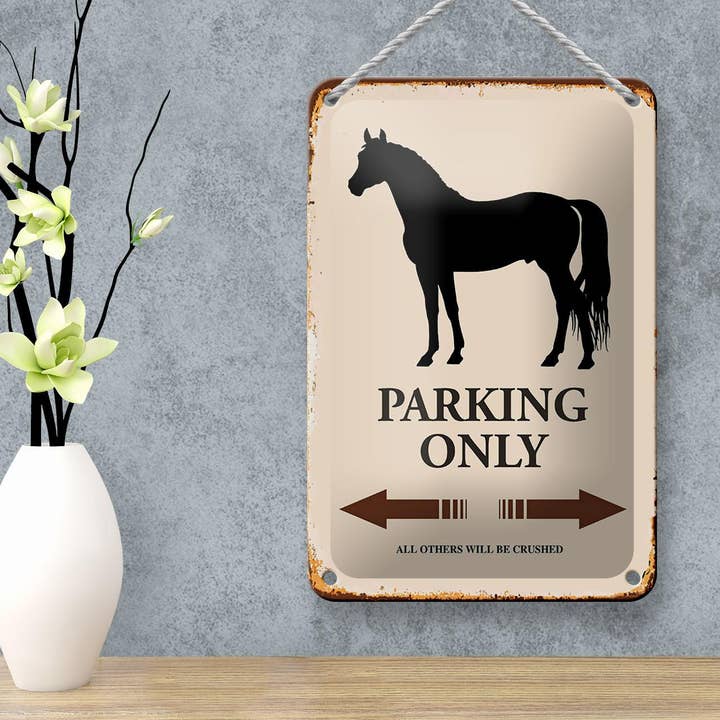Femer - Wholesale Sign - Tin sign saying 12x18 cm horse parking only all others decorative sign3