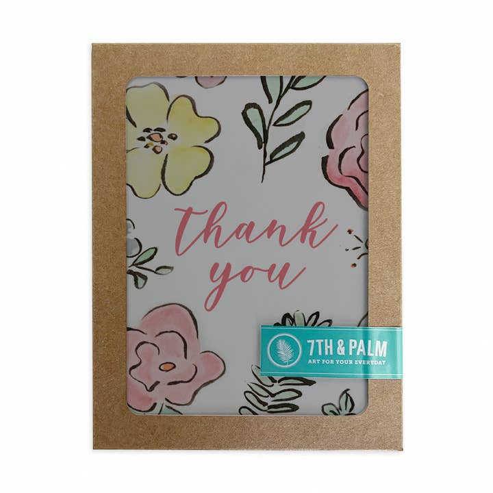 Set di Biglietti di Ringraziamento Floreali in Scatola per la vendita all'ingrosso da parte di 7th & Palm