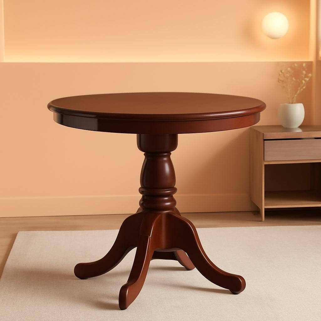 Eden Round Dining Table Mahogany Pedestal 30x30 Inches for wholesale by ShipItFurniture