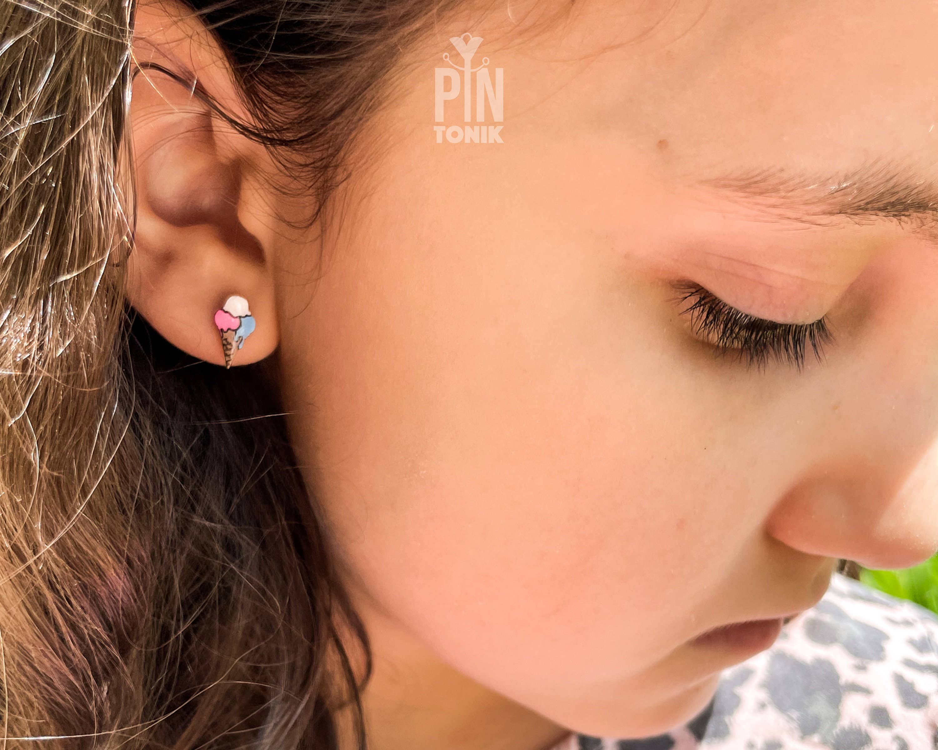 PinTonik - Wholesale Stud/Post Earrings - Ice Cream Stud Earrings - Wooden Summer Food Jewelry3