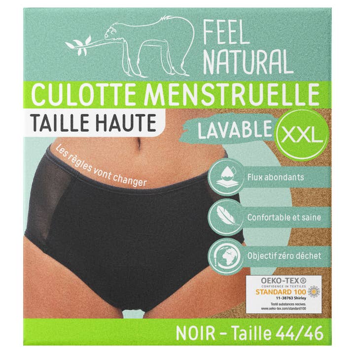 FRENCH TENDANCE - Wholesale Period underwear – Women’s - Washable and Reutili High Waisted Menstrual Panties - BLACK5