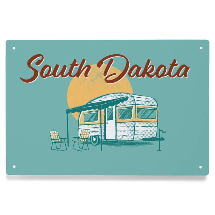 METAL SIGN ART South Dakota, Vintage Matchbook, Camper for wholesale by Lantern Press