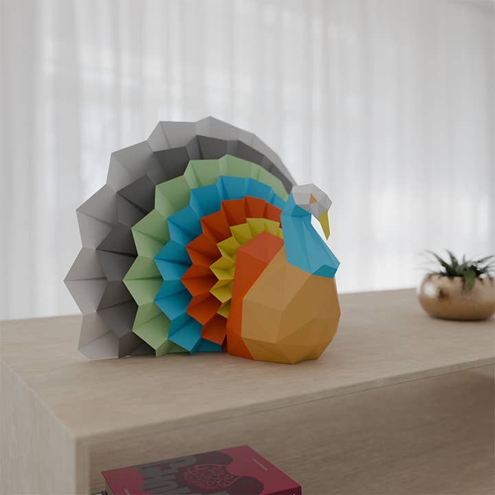 3D Sitting Turkey PaperCraft Origami-modeller för wholesale av PAPERCRAFT WORLD