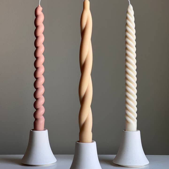 Estelle Studio - Wholesale Candle Holder - Round Jesmonite Candlestick Holder: Minimalist Table Decor5