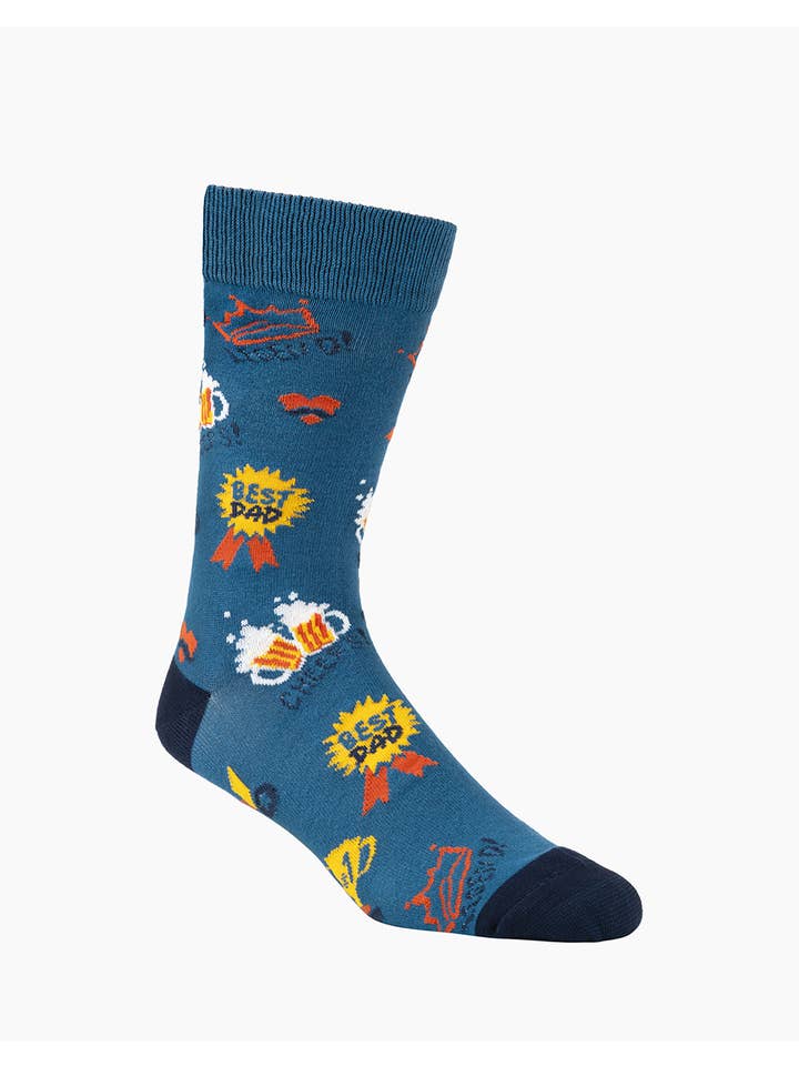 BLUE MENS BEST DAD BAMBOO SOCK for wholesale on Faire1