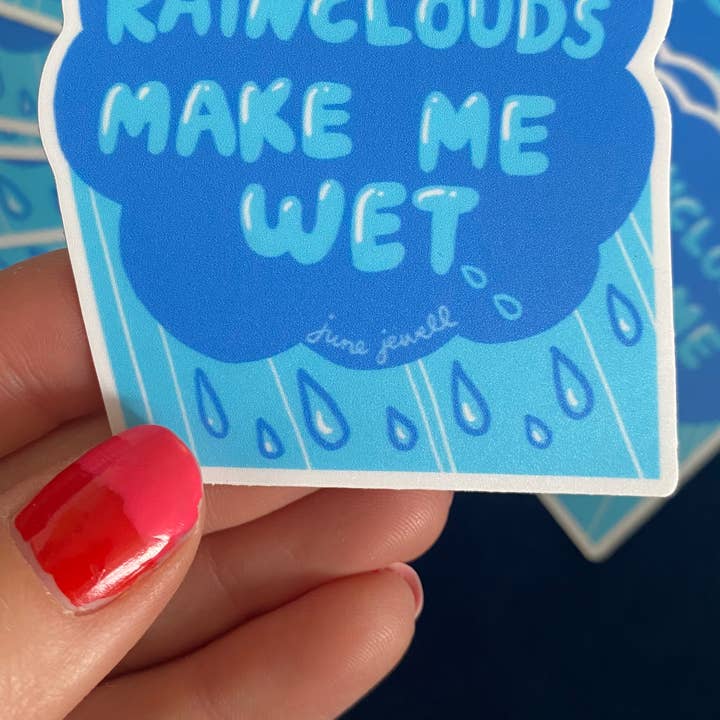 June Jewell Designs - Wholesale Sticker - 2.5” Raincloud Vinyl Sticker1