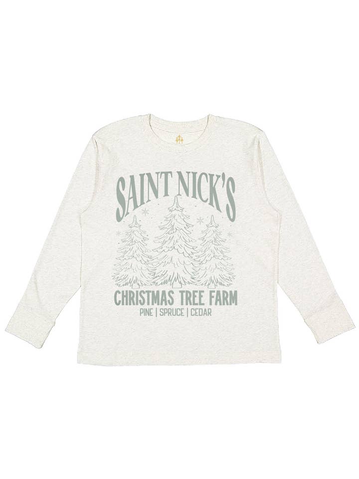 T-shirt de Noël Saint Nick's Christmas Tree Farm pour enfants pour la vente par Mackenzie Madison of Philadelphia