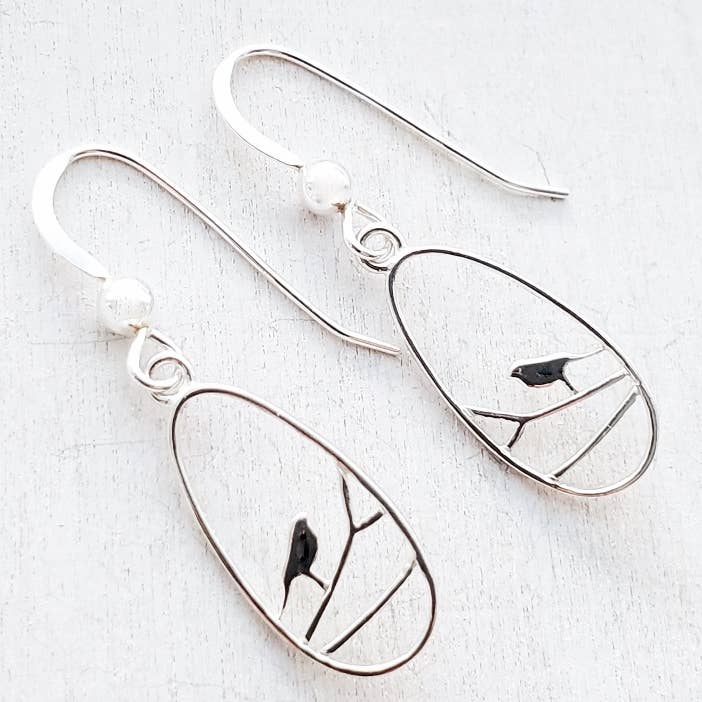 Sosie Designs - Vente Boucles d'oreilles pendantes - Boucles d'oreilles Robin Bird en argent0