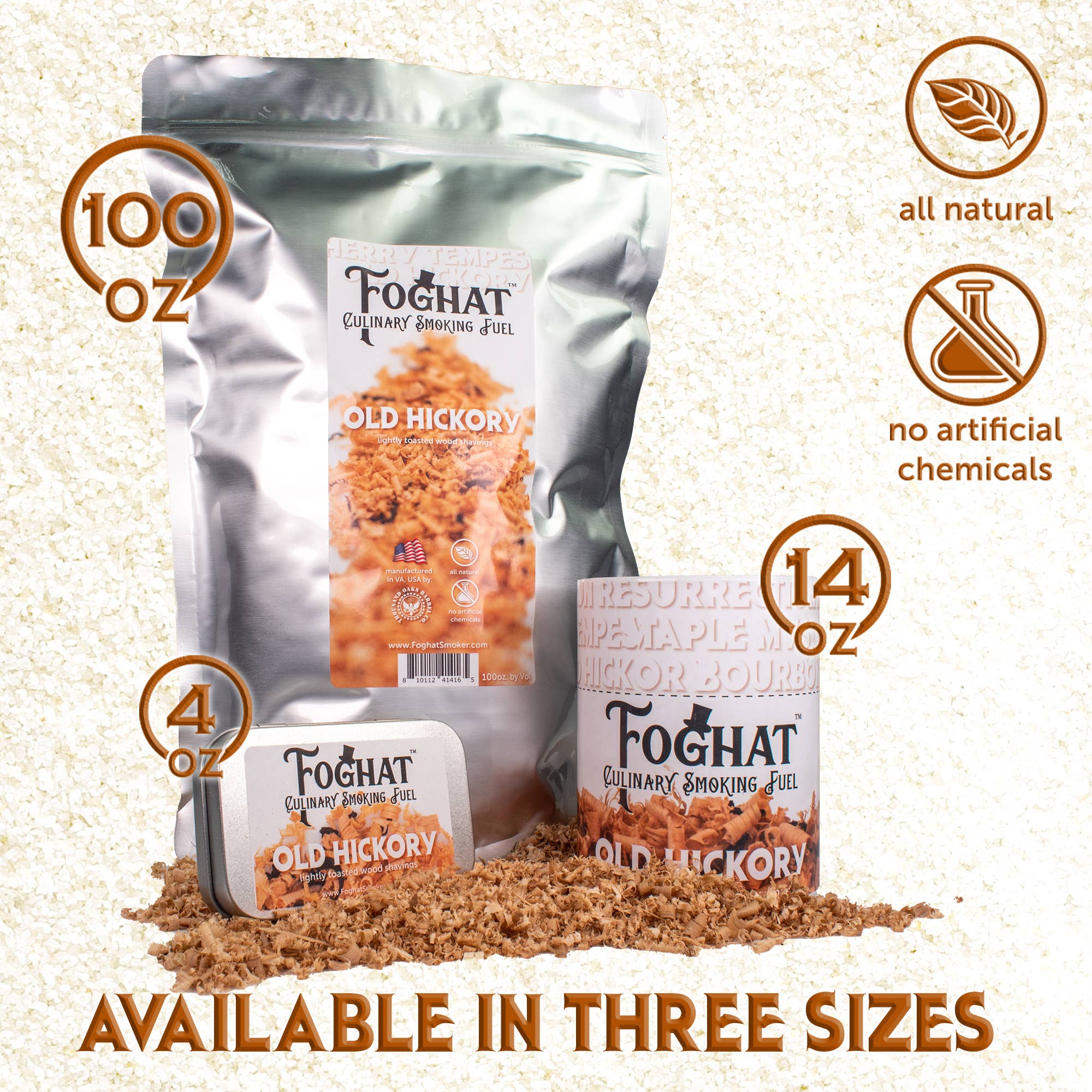 ThousandOaksBarrelCo. - Wholesale Bar Tool - Old Hickory - Foghat Culinary Smoking Fuel1