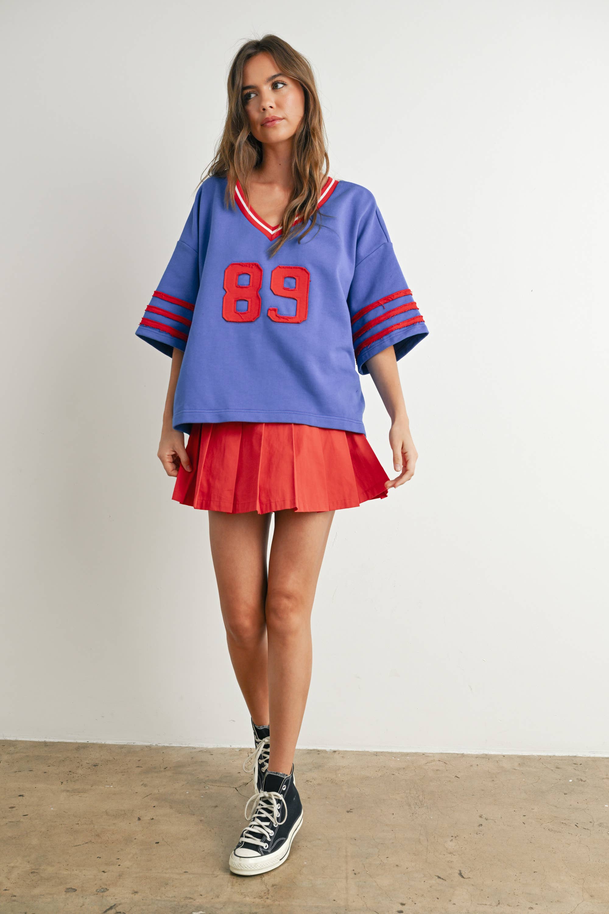 BUTTERMELON - Vendita all'ingrosso Maglietta - Donna - Maglia oversize sporty Varsity Spirit - BMT773412