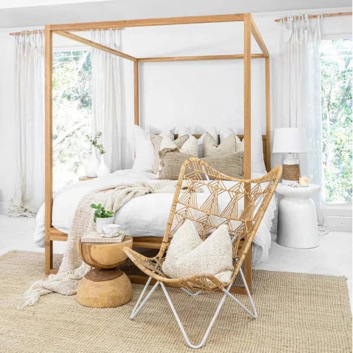 LOOMLAN - Wholesale Bed - Teak Wood Canopy Poster Bed King or Queen