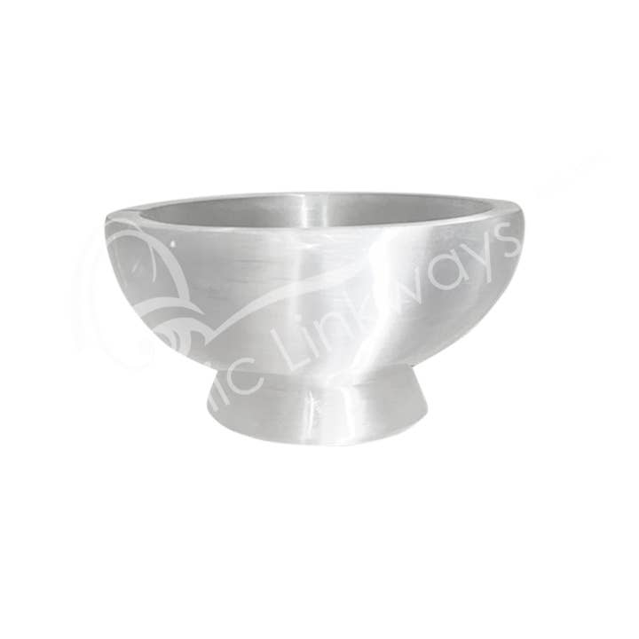 Oceanic Linkways Inc - Wholesale Spiritual Stone/Crystal - (PC)BOWL - SELENITE ON STAND 4"0