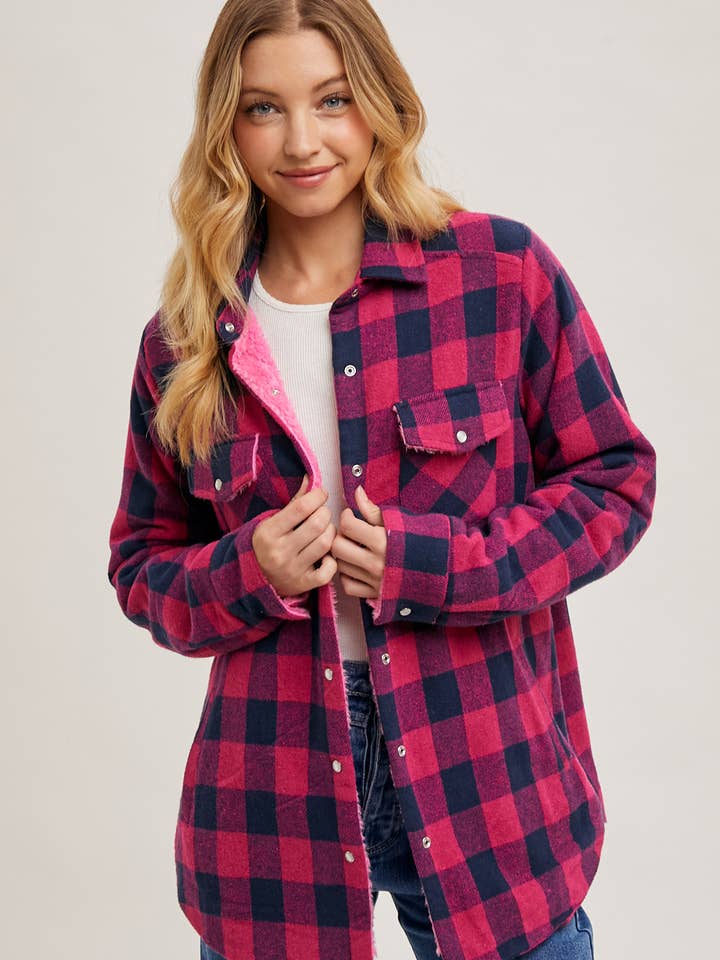 GRILLETE FORRADO CON SHERPA A CUADROS DE BÚFALO para venta al por mayor de Bluivy