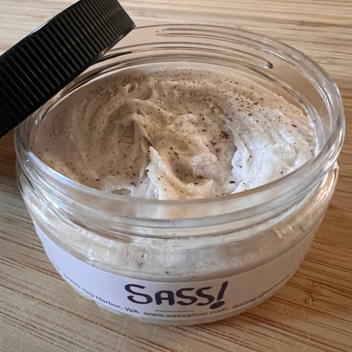 SASS! - Wholesale Body Scrub/Exfoliant - SASS! Vanilla and Holiday Spice hand/face/body scrub